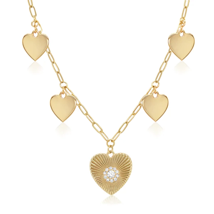 SALE 5 Heart Charm Necklace