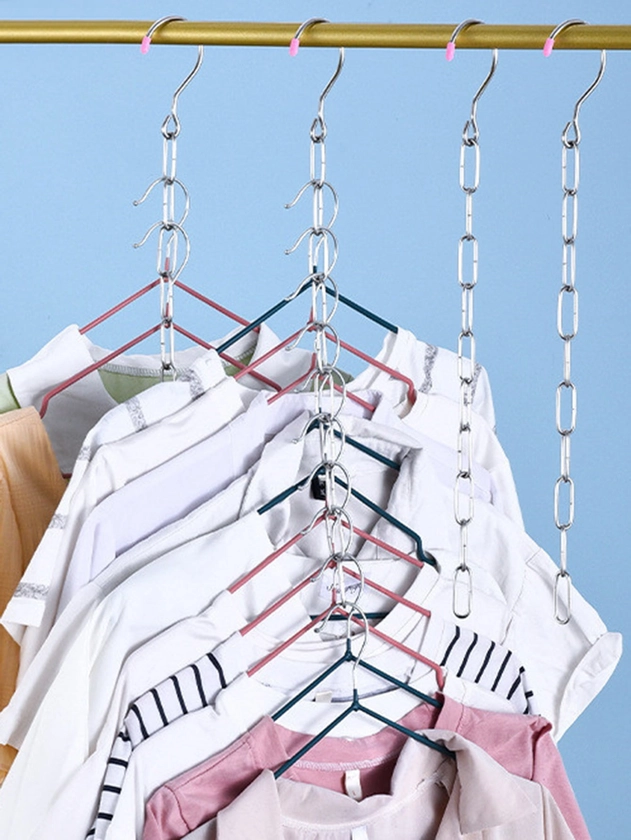 1pc Stainless Steel Clothes Hanger Storage Rack