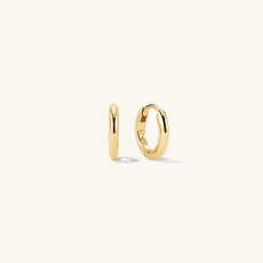 Tube Gold Hoop Huggie Earrings | Mejuri