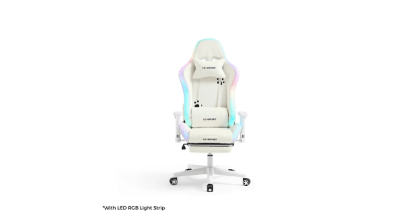 Linspire Rhapsody Gaming Chair + Light Strip White, Furniture | Urban Sales