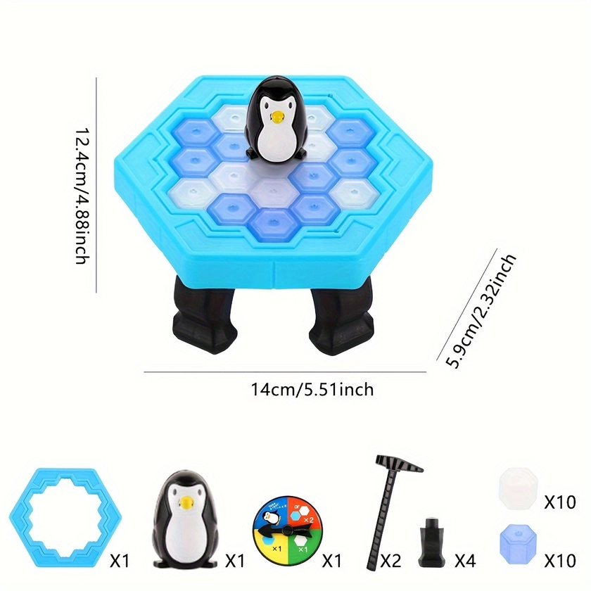 Ice-Block Breaking Game Save Penguin Stolna igra, društvena puzzle igra za dječake i djevojčice, obiteljski poklon