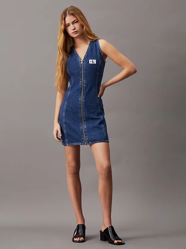 Mini-robe en jean avec fermeture éclair sur toute la longueur Calvin Klein® | J20J2234311A4