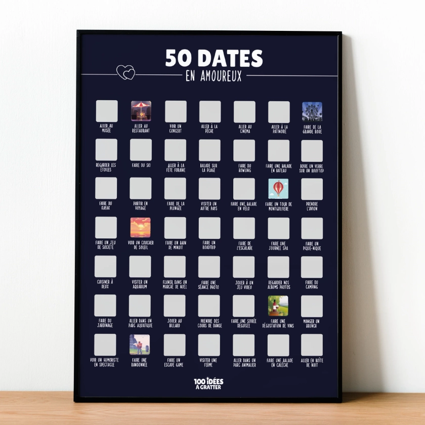 50 dates en amoureux - Affiche à gratter