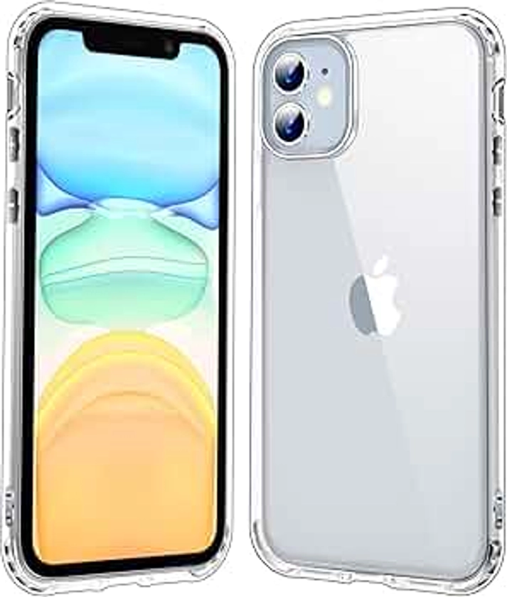 for iPhone 11 Phone Case 6.1-Inch, Non-Yellowing Shockproof Phone Bumper Cover, Anti-Scratch Clear