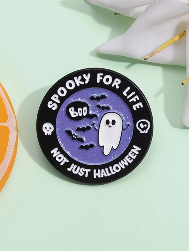 1 pieza Alfileres esmaltados personalizados Espeluznante para la vida, no solo para Halloween, broches, insignias de solapa, joyería punk gótica, regalo para amigos, para fiesta de Halloween