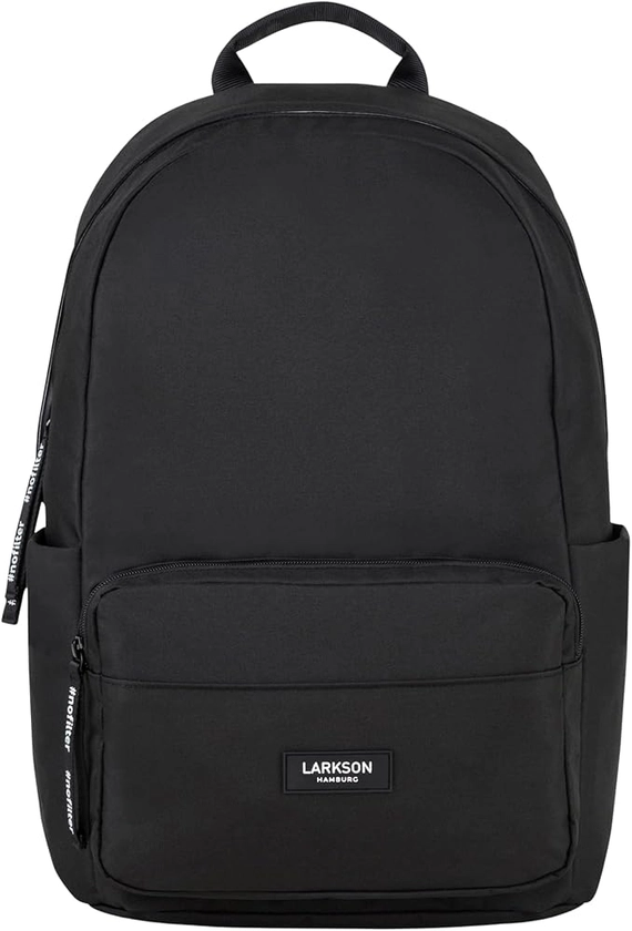 LARKSON School Backpack Girls & Boys Black - No 3 - Rucksack for School, University & Travel - Laptop Compartment 16 inch - Water-Repellant