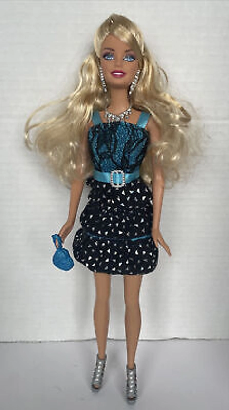 Barbie - fashion fever dress necklace earrings shoes purse EUC