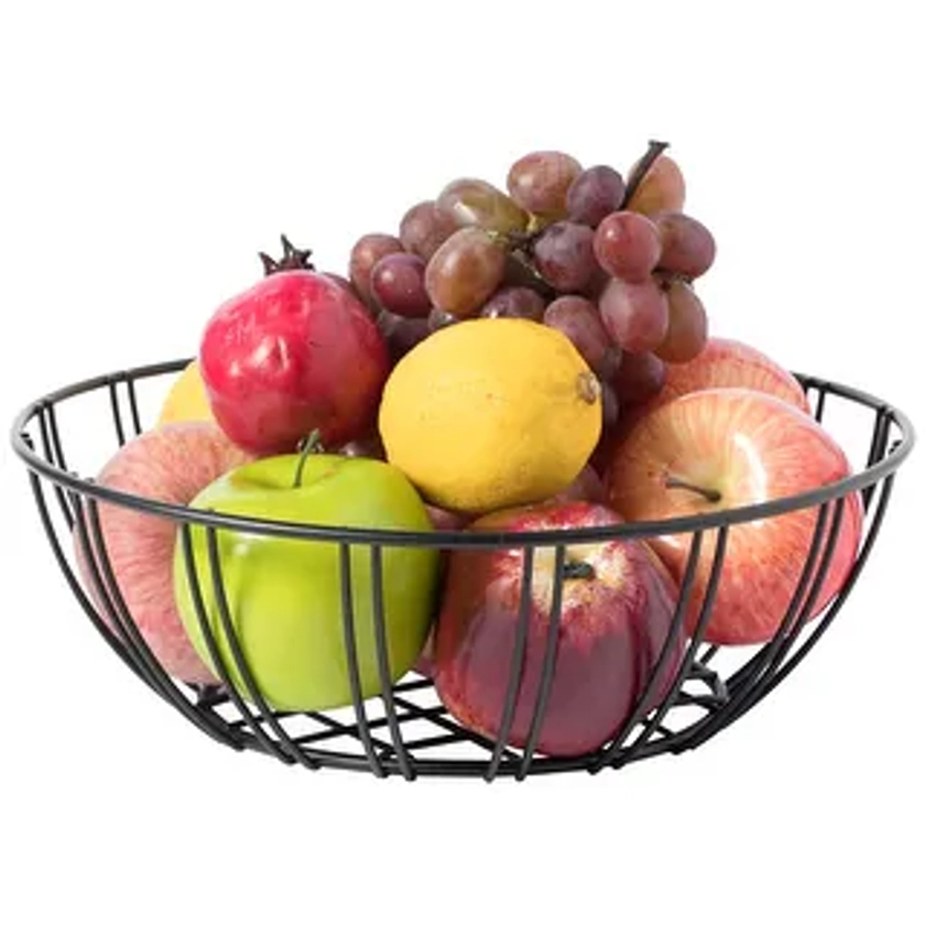 Black Iron Wire Fruit Bowl for kitchen counter, Storage Basket for Fruits, Vegetables, and Bread | Overstock.com Shopping - The Best Deals on Serving Bowls | 37177316