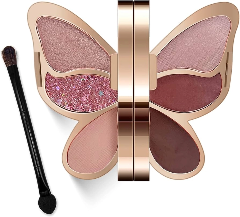 Erinde Butterfly Eyeshadow Palette, 6 Colors Eyeshadow Palette, Palette Eyeshadow Powder Long Lasting Waterproof, Portable Butterfly Makeup Palette Set, Women's Day Present for Mother, Wife, Sister : Amazon.co.uk: Beauty