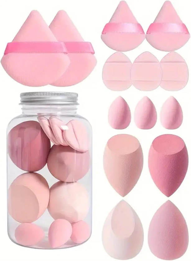 Makeup Blender Sponge Set, Soft Beauty Sponge Blender, Makeup Sponge And Powder Puff Set, Foundation Blending Beauty-Blender, F-lawless For Liquid Creams And Powders (7 Sponges+ 7 Beauty Eggs)