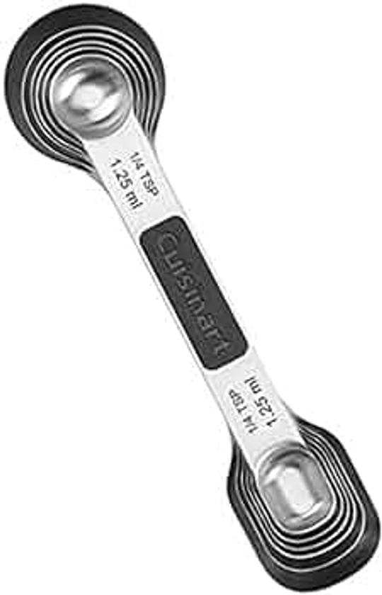 Cuisinart CTG-00-6MSP Stainless Steel 6P Set of Magnetic Measuring Spoons, Black & Silver