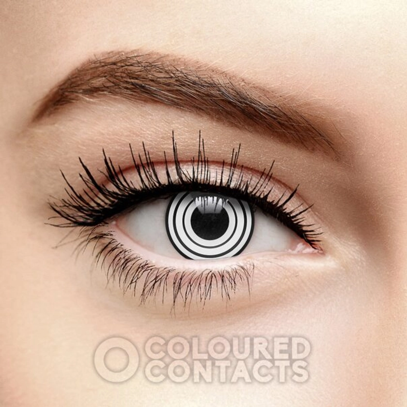 White Rinnejan Daily Colored Contacts | Anime Sharingan Lenses US