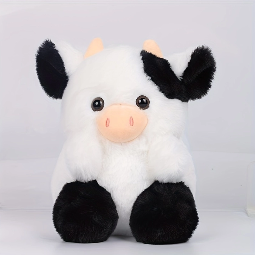 20cm/7.87in Kawaii Vaca Fresa Peluche Suave Muñeca Animal Vaca Peluche Muñeca Para Niños Fans Colección Navidad, Regalo de Halloween