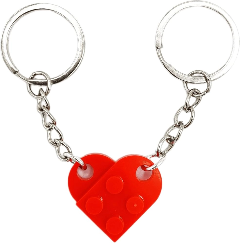 LAC Porte Clef Coeur - Idee Cadeau Saint Valentin pour Femme Homme - Cadeaux Crémaillère, Noël, Anniversaire (Rouge)