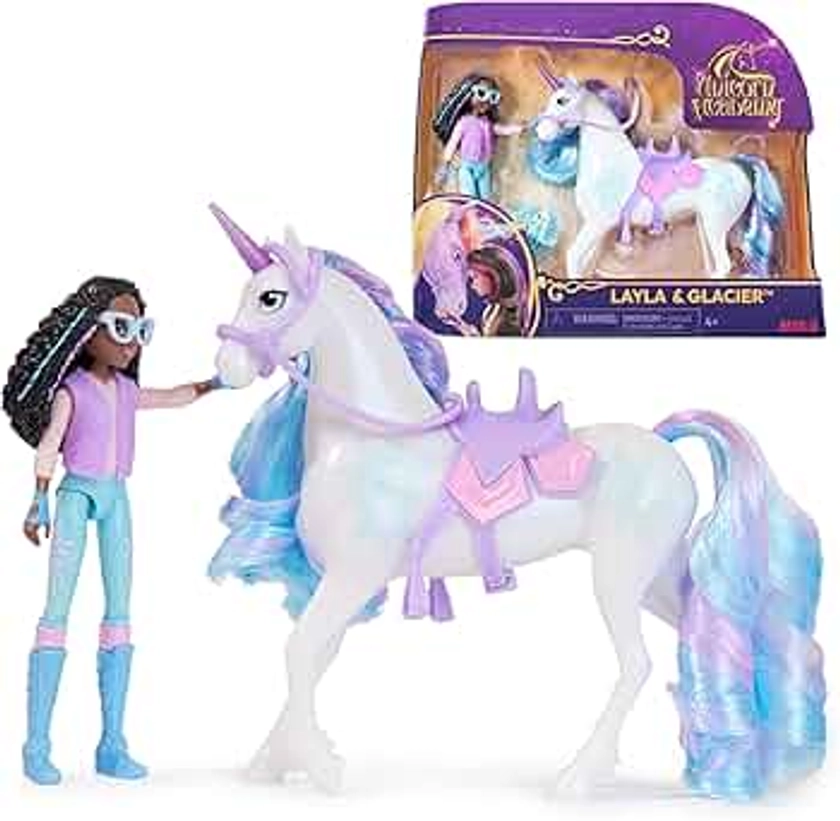 Unicorn Academy - L'Ecole des Licornes - Licorne Glacier + Poupée Layla - Licorne, Poupée Et Accessoires À Collectionner - Jouets Inspirés De La Série L'Ecole des Licornes - Jouet Enfant 4 Ans et +