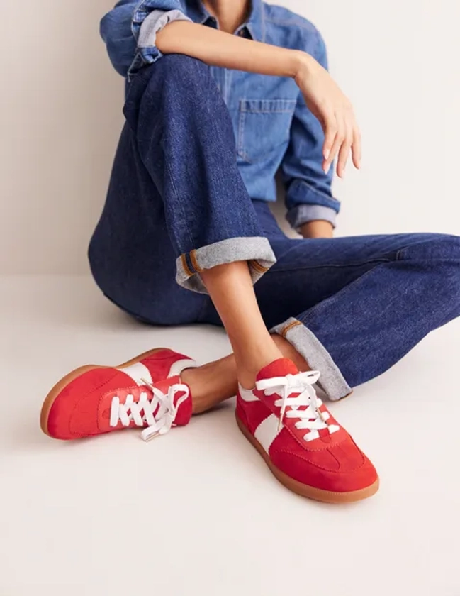 Erin Retro Tennis Sneakers - Red | Boden US