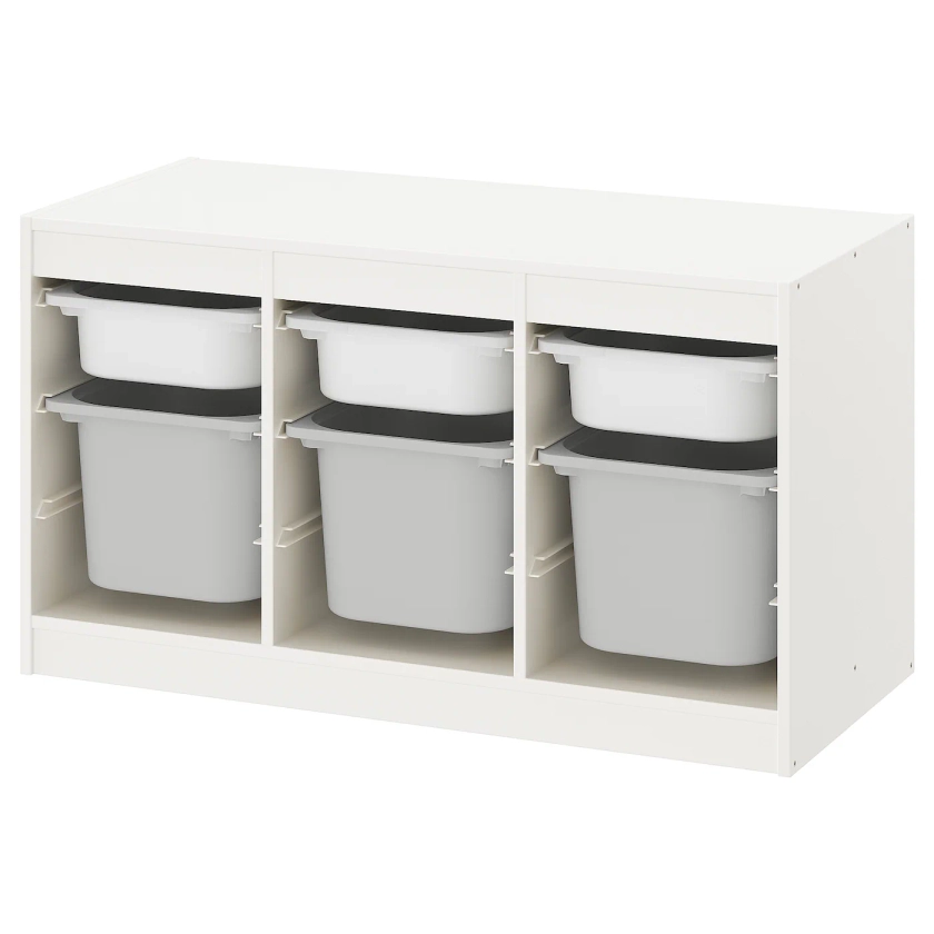 TROFAST combinaison structure + bacs, blanc/gris, 99x44x56 cm - IKEA