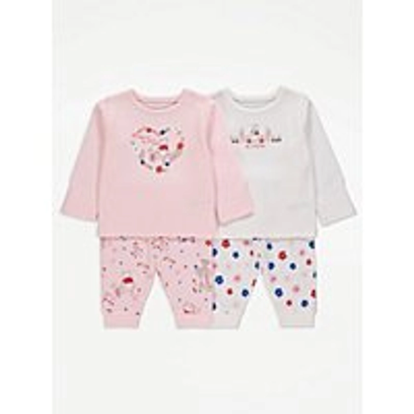 Disney Winnie The Pooh Floral Pyjamas 2 Pack | Baby | George at ASDA