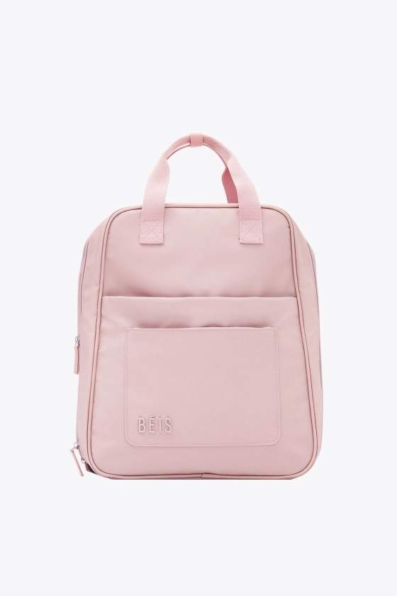 BÉIS 'The Expandable Backpack' in Atlas Pink - Expandable Travel Backpack In Atlas Pink