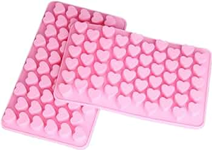 Cy3Lf Silicone Mini Heart Shape Ice Cube Candy Chocolate Mold (Pack of 2)