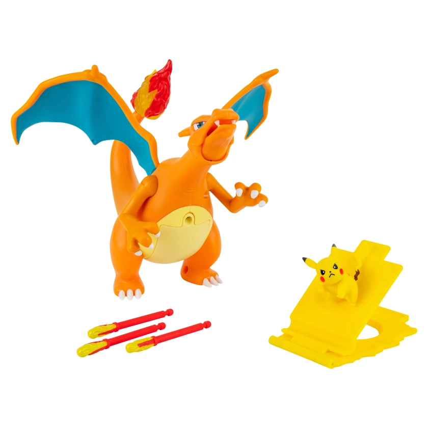 Pokémon Charizard Deluxe Figure - Includes 6 inch Interactive Charizard Plus 2-inch Pikachu Figure