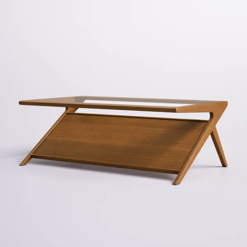 Desi Coffee Table with Tempered Glass and Storage