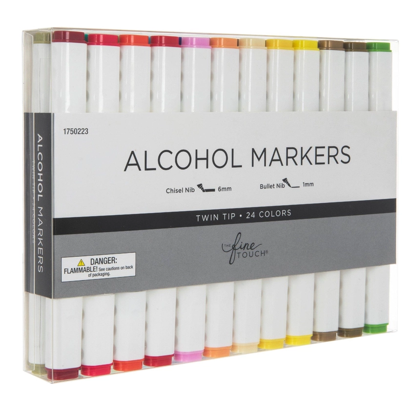 The Fine Touch Twin Tipped Alcohol Markers - 24 Piece Set