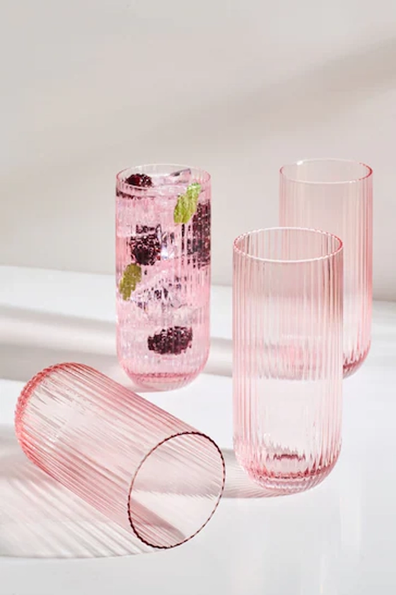 Set of 4 Pink Hollis Tumbler Glasses