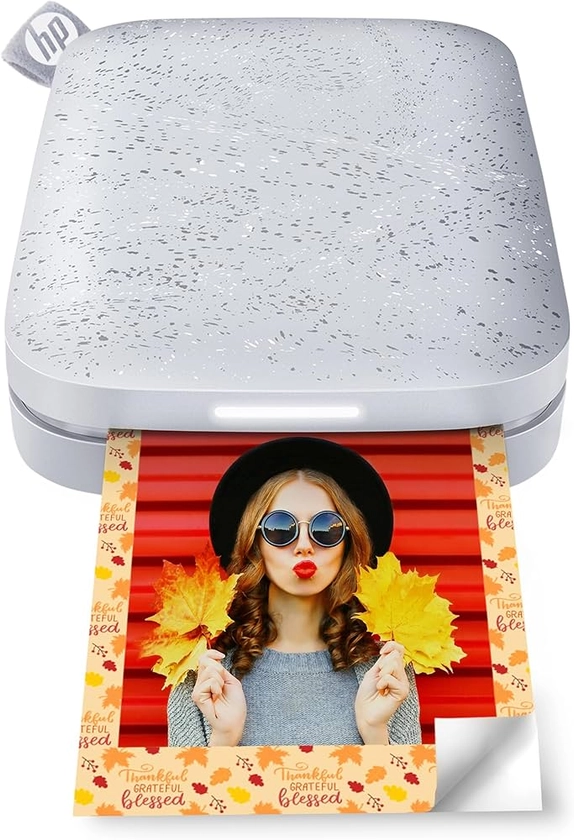 HP Sprocket 2x3 Inch Instant Smartphone Photo Printer -Portable Color Wireless Mobile Printer -Zink Sticky-Back Photos -Print from Compatible iOS & Android Devices with Bluetooth w/Fun App -Luna Pearl