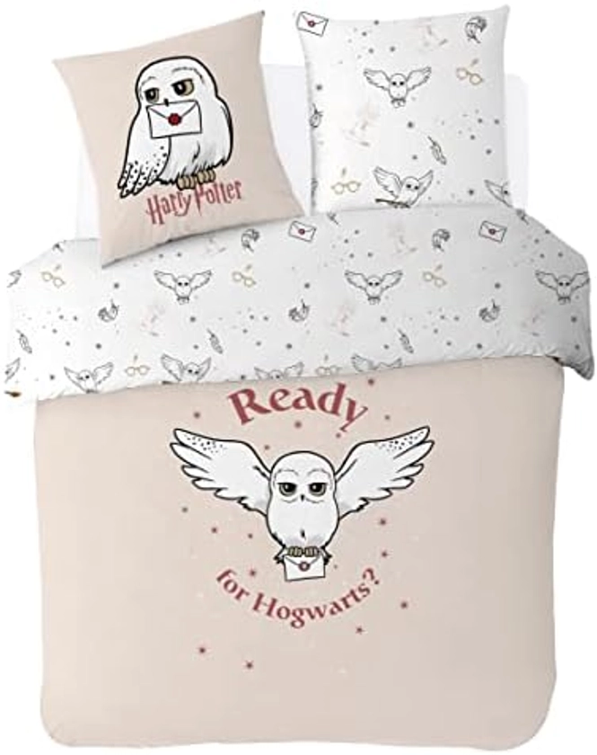 WARNER Harry Potter Hedwig Double Duvet Cover + 2 Pillowcases 63 x 63 cm - Ecru - 100% Cotton : Amazon.com.be: Home & Kitchen