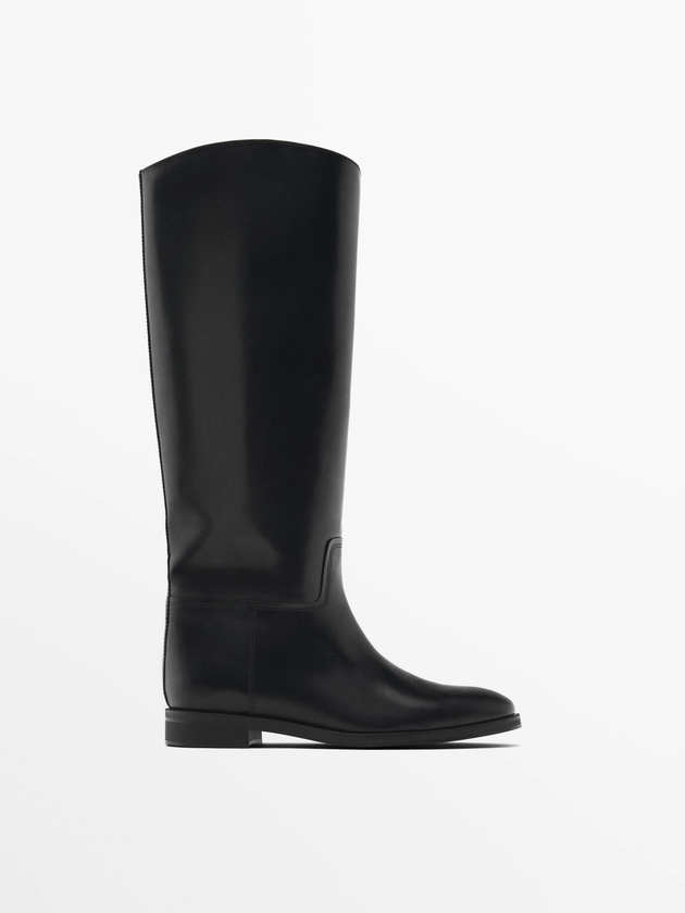 Bota hípica adorno extraíble · Negro · Botas Y Botines | Massimo Dutti