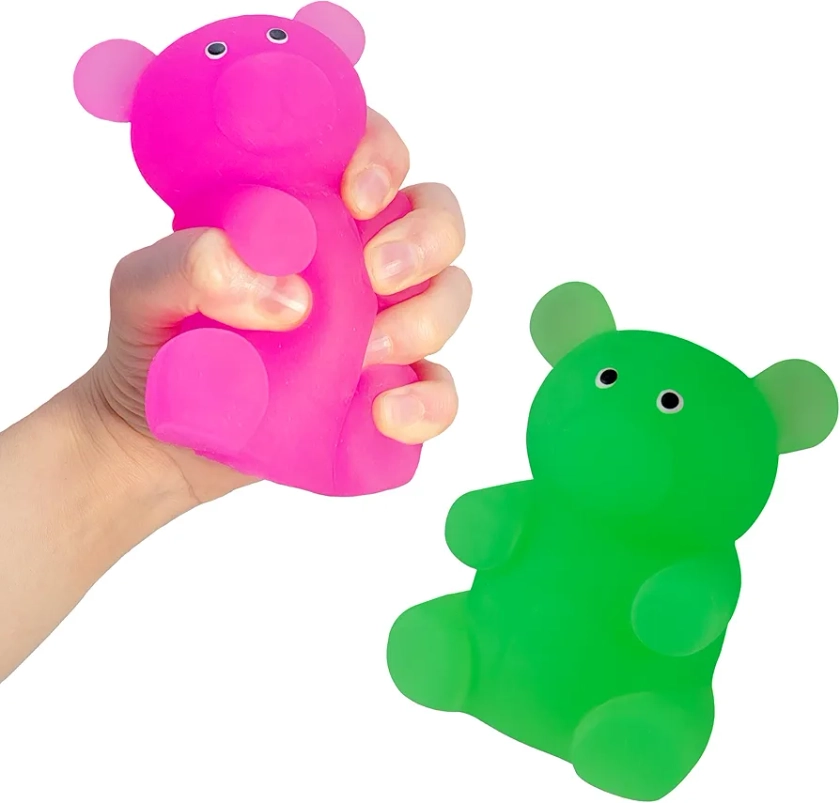 ORB Curiosities Jelly Bear 2 Pack - Stretchy, Squishy, Gummy - Squeeze These Adorable Bears for Stress Relief - Jiggly Sensory and Fidget Toys for Kids and Adults - Fun Birthday