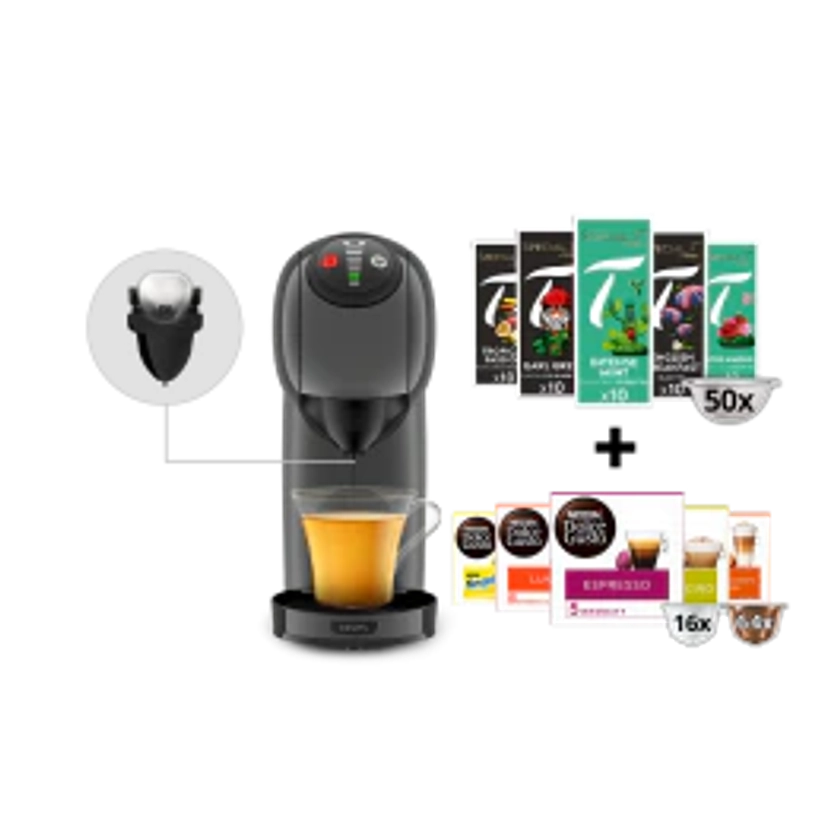 PACK GENIO S ANTHRACITE + INFUSEUR + SELECTION SPECIAL.T & DOLCE GUSTO