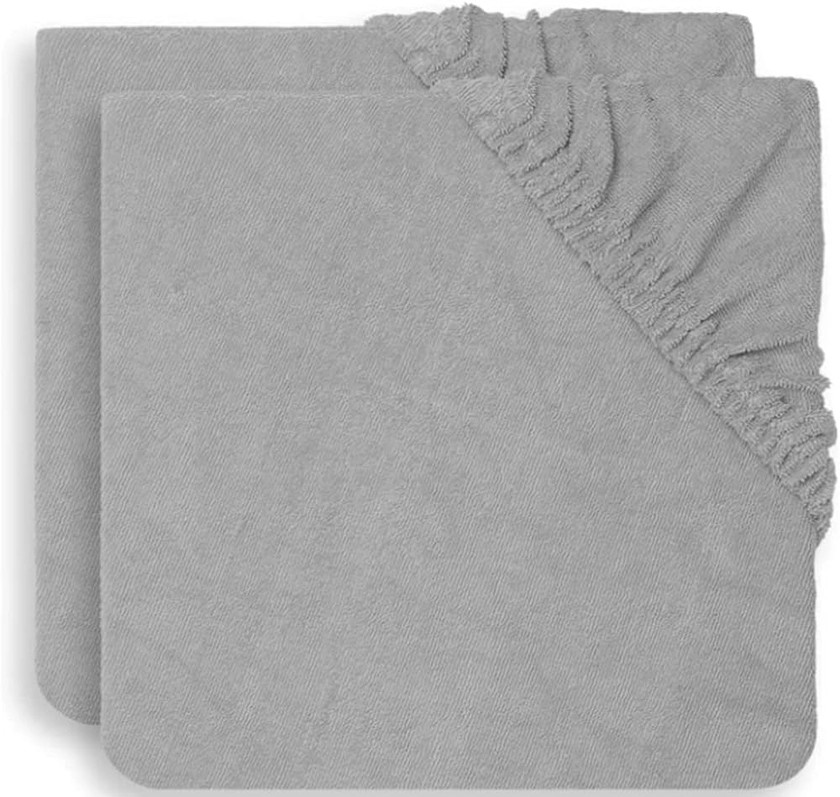Jollein Housse de Matelas à Langer Tissu Éponge, Soft Grey, 50 x 70 cm