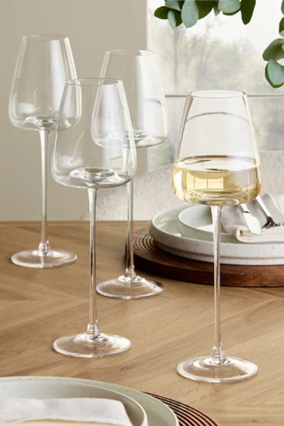 Buy Set of 4 Clear Tapered Wine Glasses from the Next UK online shop