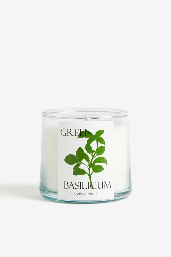 Bougie parfumée dans un pot en verre - Vert/Green Basilicum - Home All | H&M FR