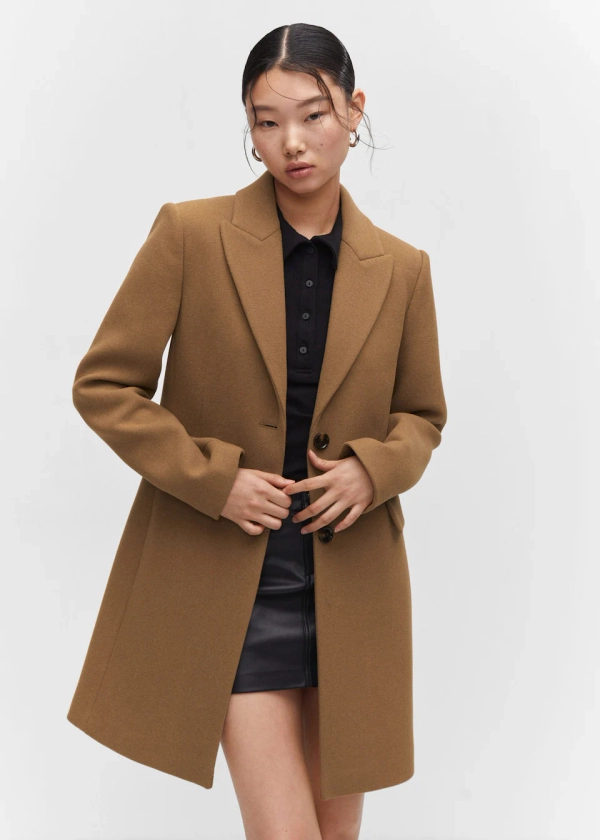 MANGO Lapelled straight-cut coat