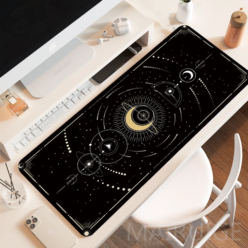 Kawaii Moon Star Mouse Pad accessori Extra Girly tappetini da gioco tappeti carini Lapto Gamer viola rosa Magic Large Keyboard MouseMat