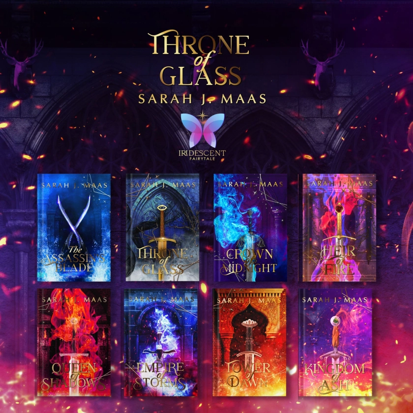 Newly Redesigned Throne of Glass Series by Sarah J Maas Dust Jackets (