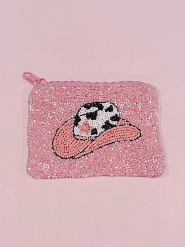 Cowgirl Hat Beaded Pouch