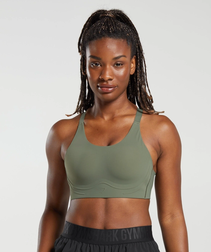 Gymshark Cross Back Sports Bra - Core Olive