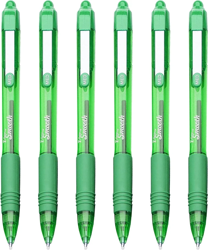 ZEBRA Z-Grip Smooth - Retractable Ballpoint Pen - Pack of 6 - Green
