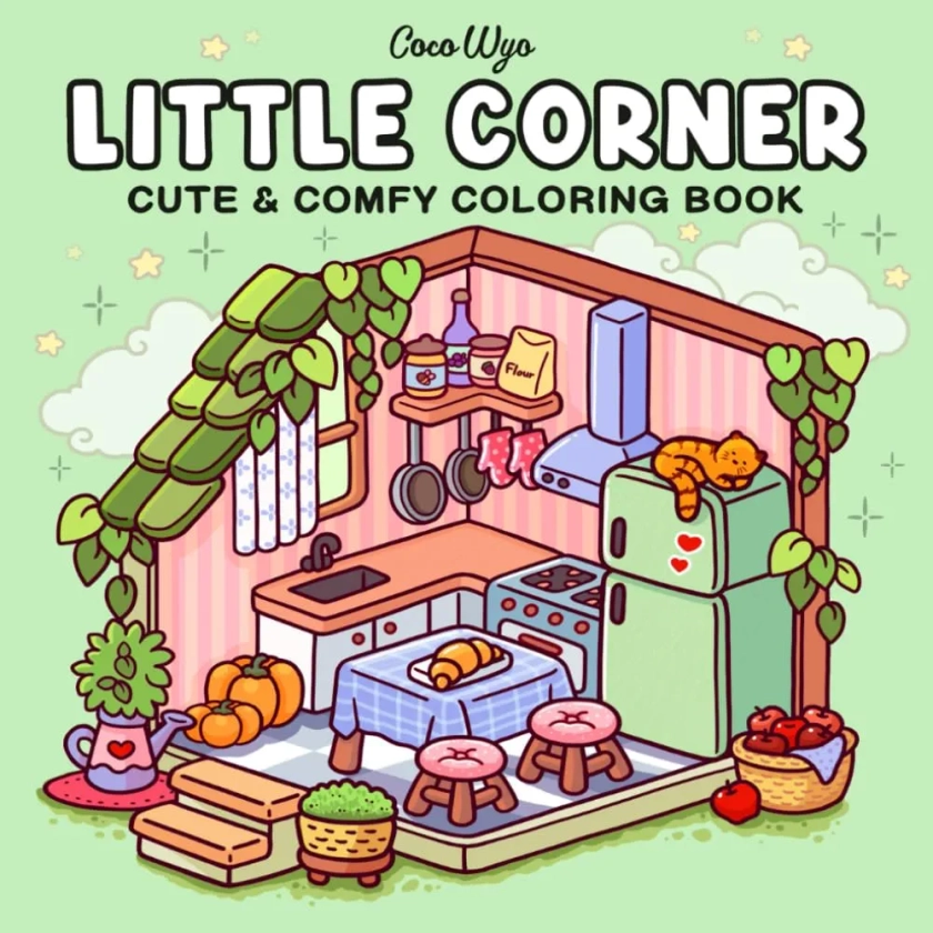 Little Corner: Coloring Book for Adults and Teens, Super Cute Designs of Cozy, Hygge Spaces for Relaxation