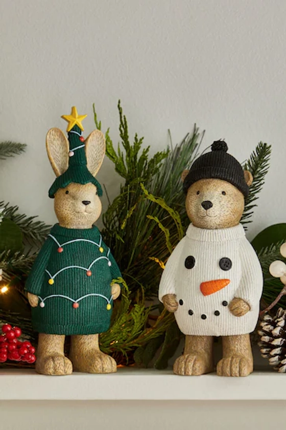 Buy Set of 2 Green Bertie and Rosie Christmas Ornaments from the Next UK online shop