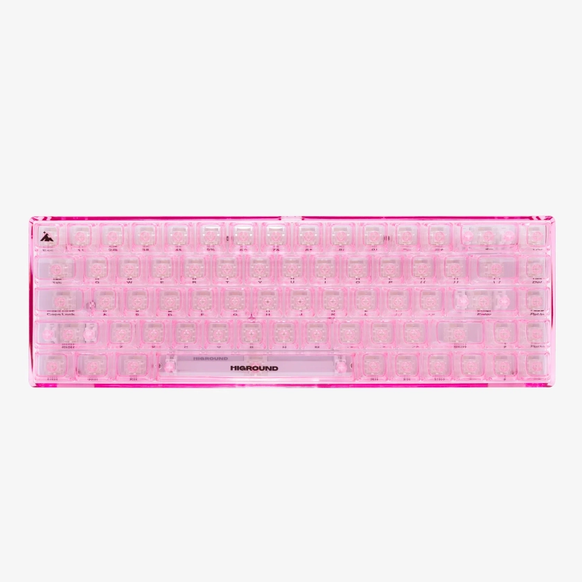 CLEAR ROSE QUARTZ Base 65 Keyboard (Silent Glacier Switch)