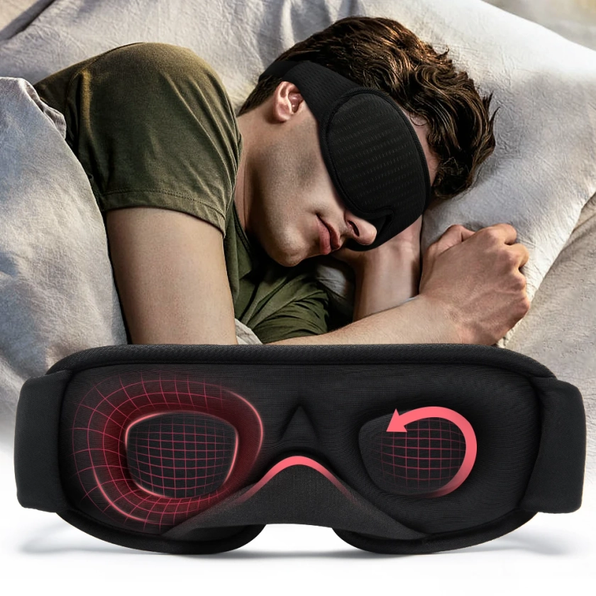 Máscara de sono 3D para viagens, Block Out, máscara leve para os olhos, ajuda suave para dormir, sombra respirável, Slaapmasker noturno