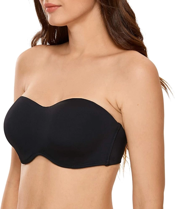 DELIMIRA Womens Seamless Underwire Bandeau Minimizer Strapless Bra for Big Busted Women