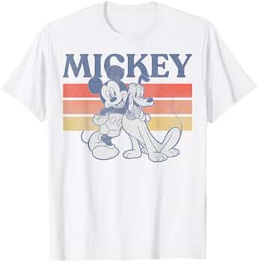 Disney Mickey And Friends Mickey And Pluto Retro Line T-Shirt