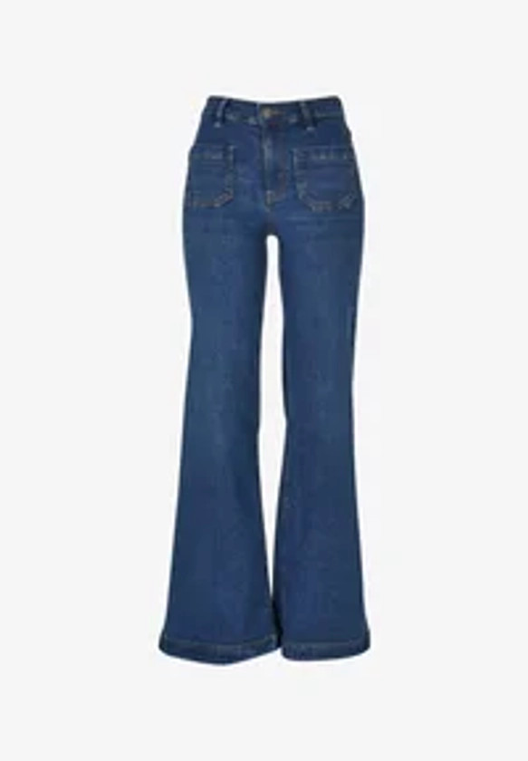 VINTAGE - Jean flare - deepblue washed