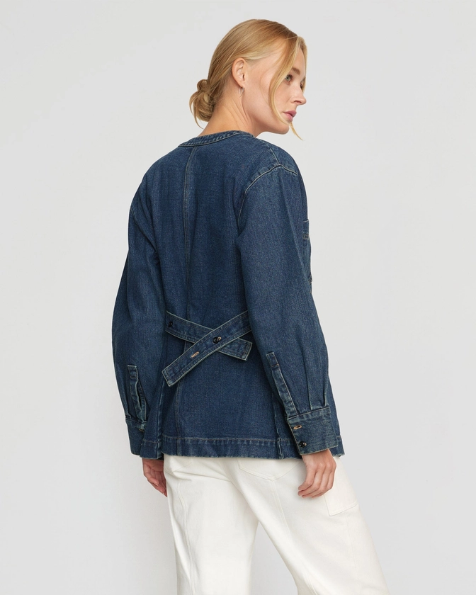 Emmett Structured-Sleeve Denim Jacket